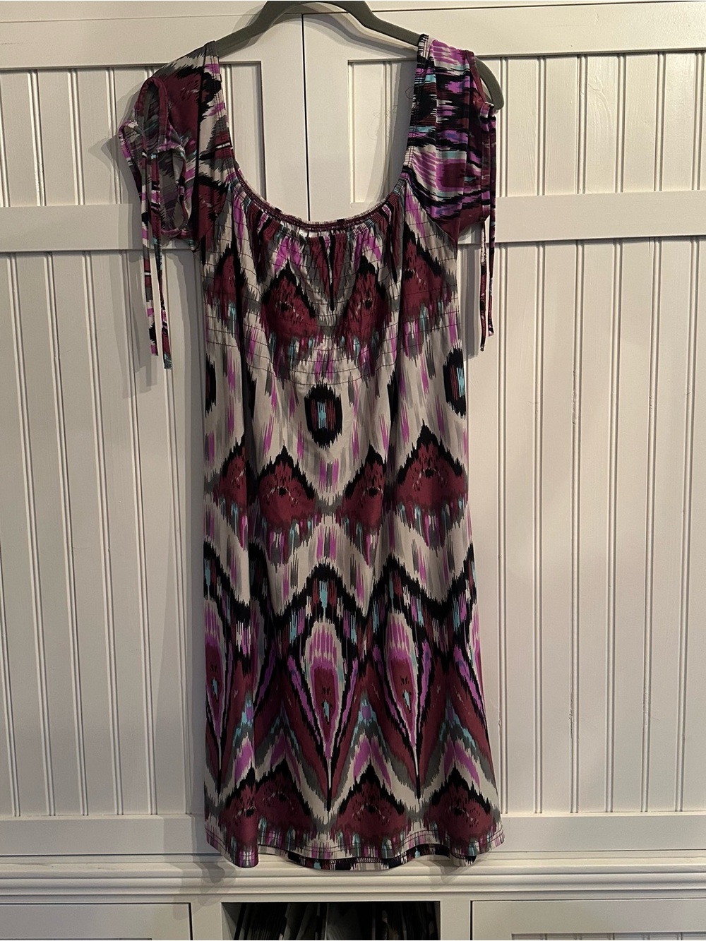 Cristinalove Purple & Black Ikat Mini Dress